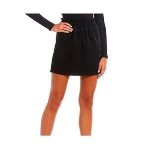Copper Key Black Corduroy Mini Skirt Paper Back Waist NWT Size L